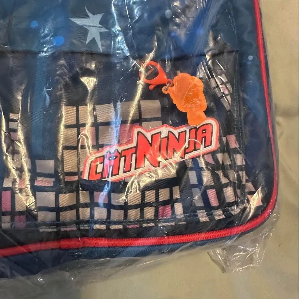 NEW Cat Ninja EPIC Backpack‎ Bookbag Kids Cartoon Detachable Keychain
